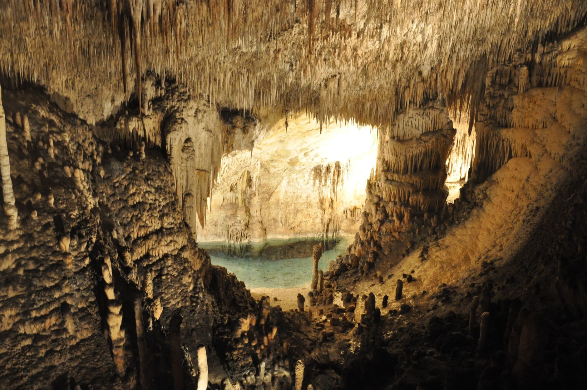 lthe vastness of one of the main halls, artistically illuminated and featuring walkways for visitors