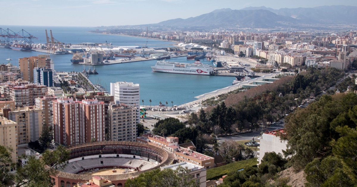 Vista panorámica Málaga y alrededores